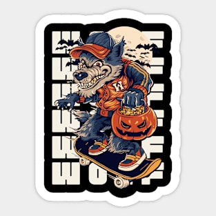 Wolf Skating! Sticker